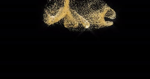 Powerful Oily Fluid Flow with Splattering Droplets Slow Motion