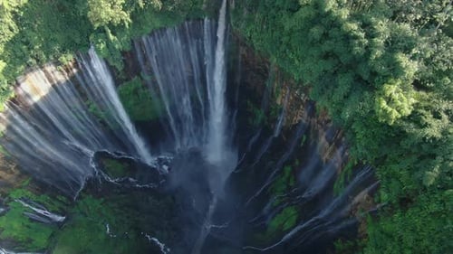Powerful river and streams flowing and falling down.