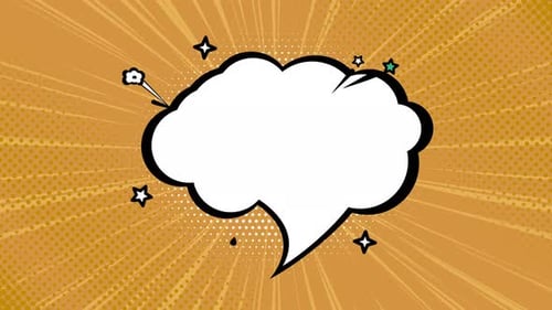 Abstract Comic Book Background. Motion poster. 4k animated Cartoon fast motion clouds