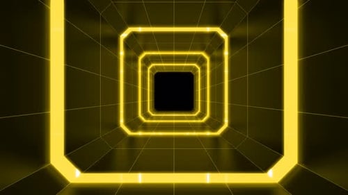 Yellow Tunnel Background 4K