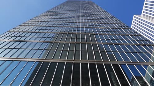 Tall Downtown Office Building On Sunny Day