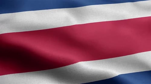 Realistic Costa Rica Flag Waving Animation