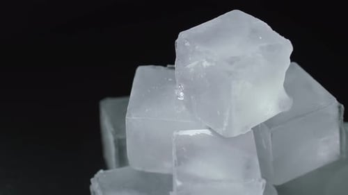 Close Up of Ice Cubes Melting
