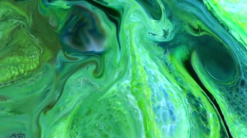 Abstract Swirling Liquid Paint Macro Shot