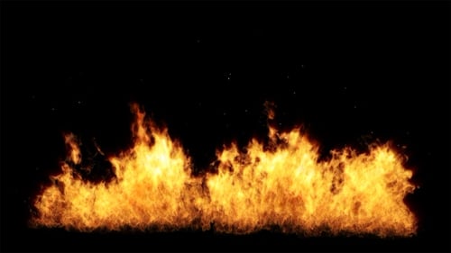 Realistic Burning Fire Line with Sparks Animation