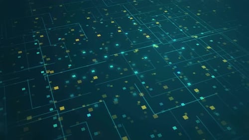 Futuristic Digital Network Grid Connecting Data Points Background