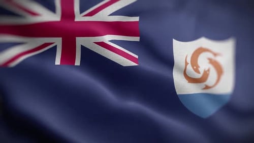 Waving Flag of Anguilla National Symbol Animation