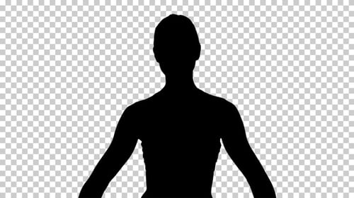 Animated Silhouette of Woman Stretching Arms Upwards