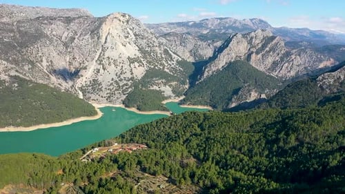 Green Kanyon in a Green Forest Filmed on a Drone