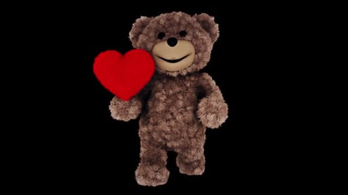 Teddy Bear Heart Looped Alpha Channel