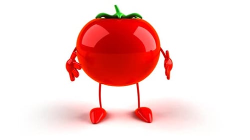 3D Animated Tomato Cartoon Character Waving and Dancing