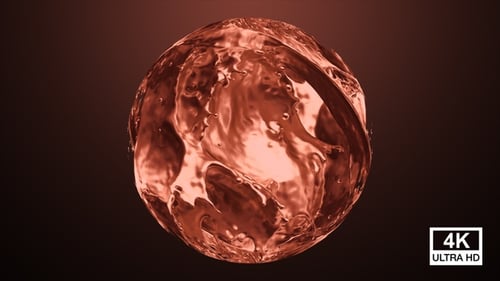 Flüssiges Kupfer Splash In Sphere 4K