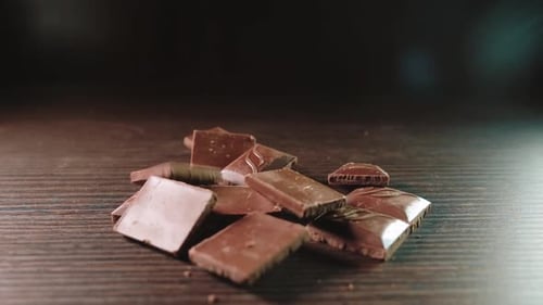 Super Slow Falling Milk Chocolate Pieces