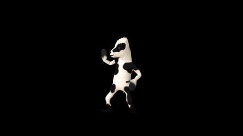Funny Cartoon Cow 3D Character Dancing Animation