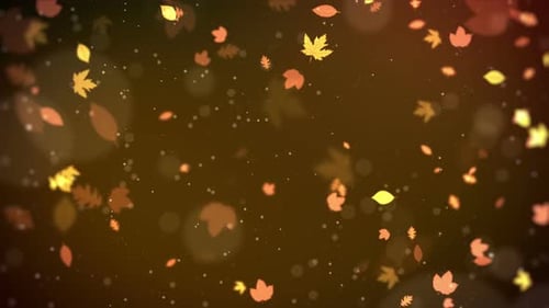 Falling Autumn Leaves with Bokeh and Particle Effects Loop