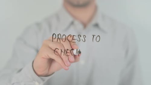 Process To Checkout Writing on Screen with Hand