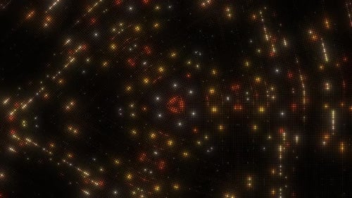 Dynamic Sparkling Grid Background of Golden Particles