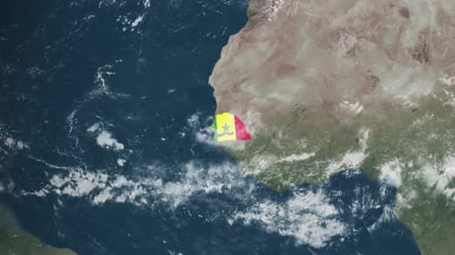 Global Earth Zooming to Country Flag Pin Reveal Animation