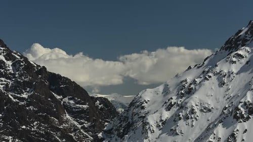Aerial View of Snow-Capped Mountain Peaks