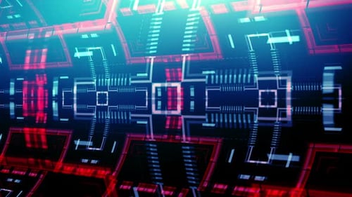 Futuristic Abstract Digital Circuit Motion Background