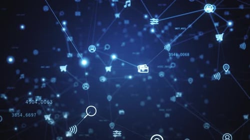 Futuristic Abstract Digital Network Connection Loop