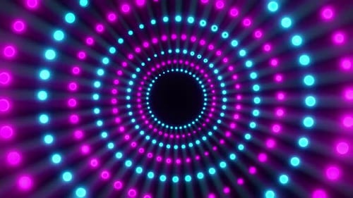 Esferas giratorias azules y moradas