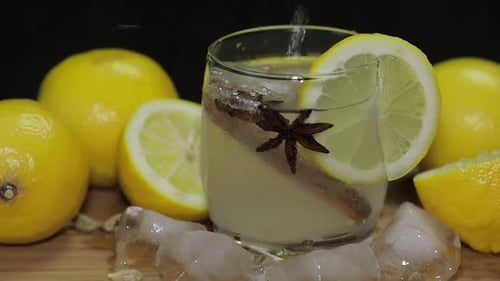 Lemon Water Refreshment With Cinnamon and Star Anise