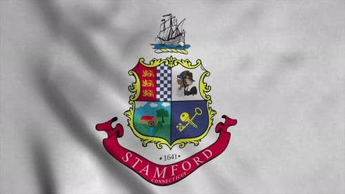 Stamford Connecticut City Flag Waving Animation