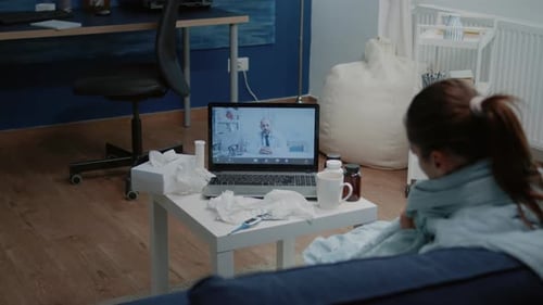 Woman Has Virtual Doctor's Appointment From Home