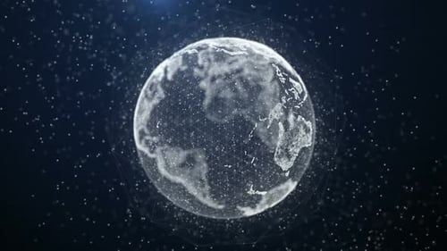 Futuristic Digital Earth Global Network Connection Loop