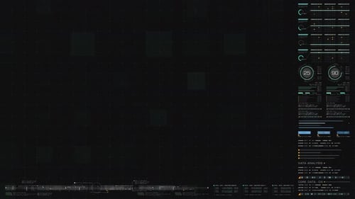 Futuristic HUD Interface with Dynamic Data Analysis Display
