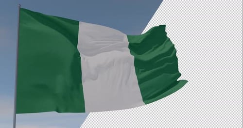 Waving Nigeria Flag Realistic Loop Animation