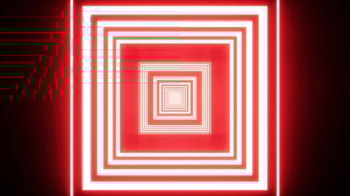 Hypnotic Red Light Square Tunnel VJ Loop