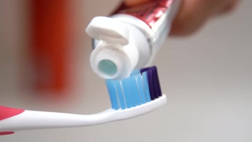 Toothbrush and toothpaste.