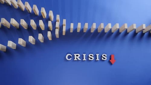 Word Crisis and Falling Wooden Blocks