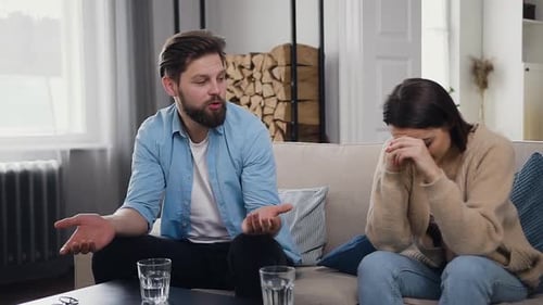 Man Telling About His Problems in Family Relationships During Visit to Psychologist