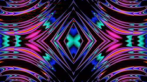 Fluid Abstract Neon Kaleidoscope Loop Background