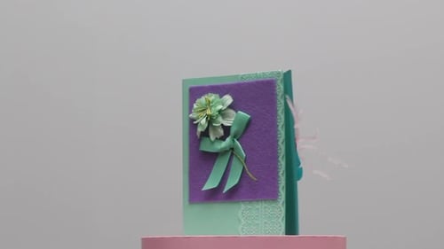 Rotating Close up of Beautiful Crafted Card