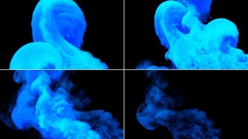 Explosionen von blauem Rauch