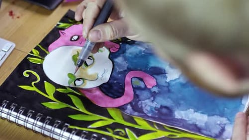 Illustrator Drawing Eyes of Fantasy Character