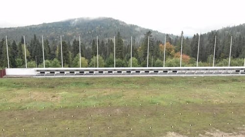 Targets for shooting during biathlon. Target sports shooting.