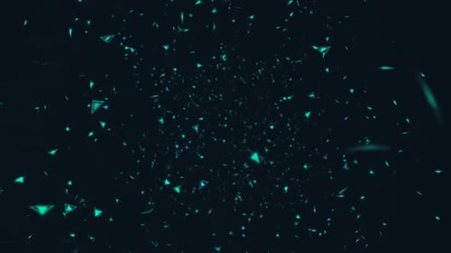 Abstract Glowing Geometric Triangles Particle Field Loop