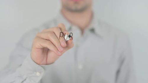 Writing Public Healthcare with Marker on Glass