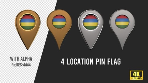 Animated 3D Location Pin Flags Pack