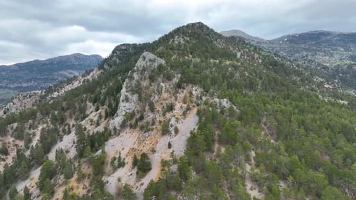 Mountain river high in the mountains aerial view 4 K