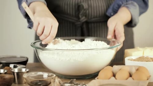 Step by step. Mixing dry ingredients for double batch of gingerbread cookies.