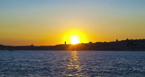 Istanbul. Uskudar Blick bei Sonnenuntergang in der Türkei.