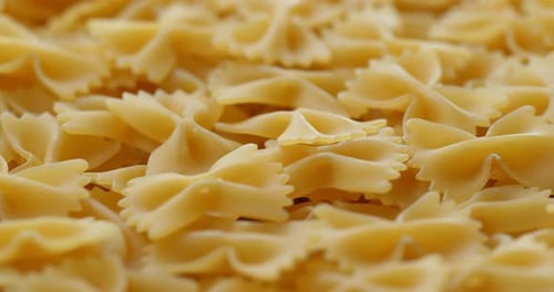 Close Up of Uncooked Farfalle Pasta