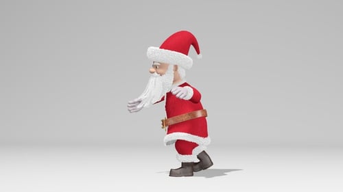 3D Cartoon Santa Claus Character Performing Christmas Animations