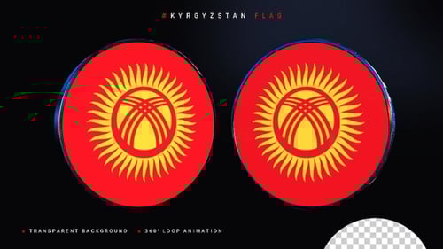 Kyrgyzstan Flag 3D Rotating Circular Emblem